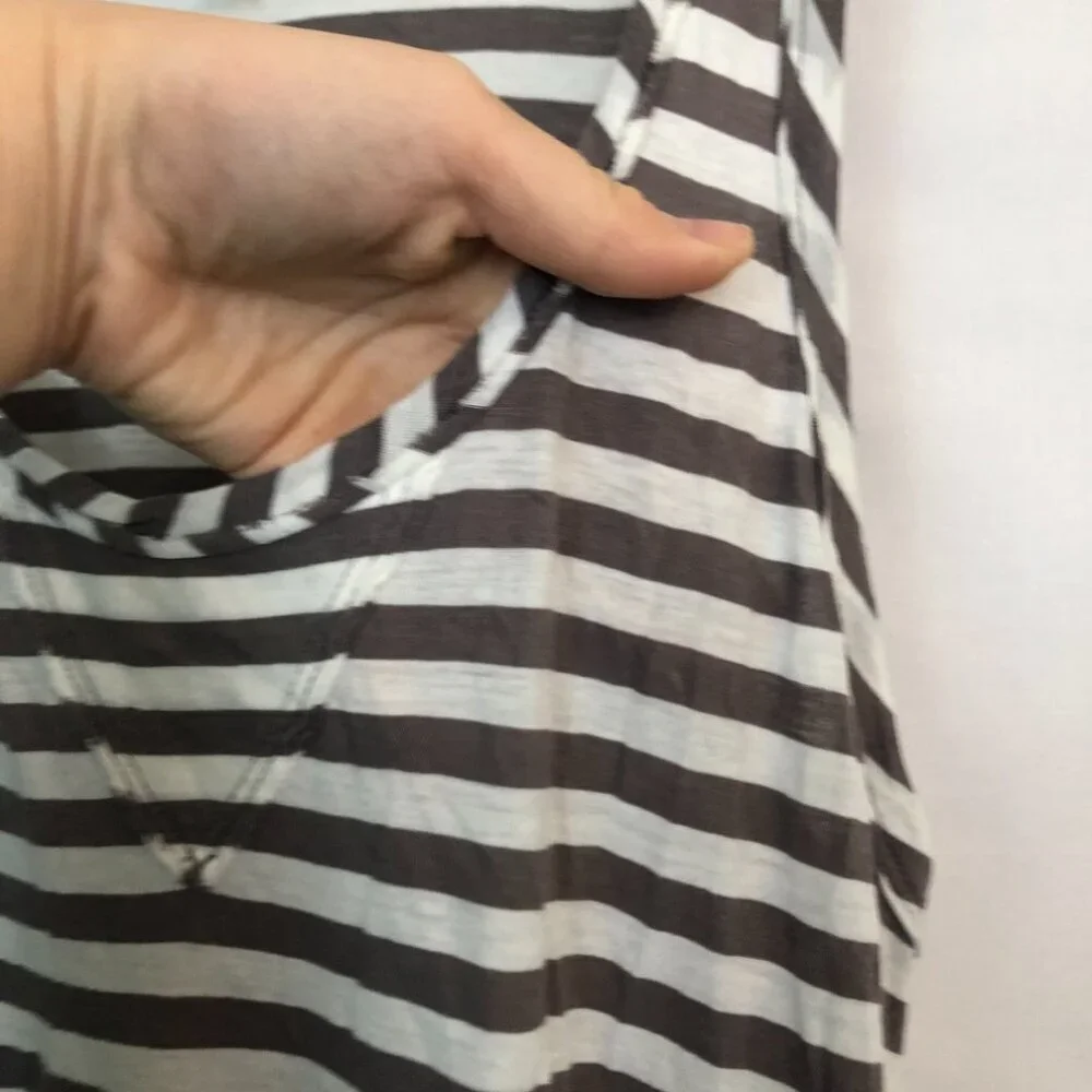JOIE Scout Tank Gray White Striped Pima Cotton Top 100% Pima Cotton Sleeveless S - Picture 8 of 9